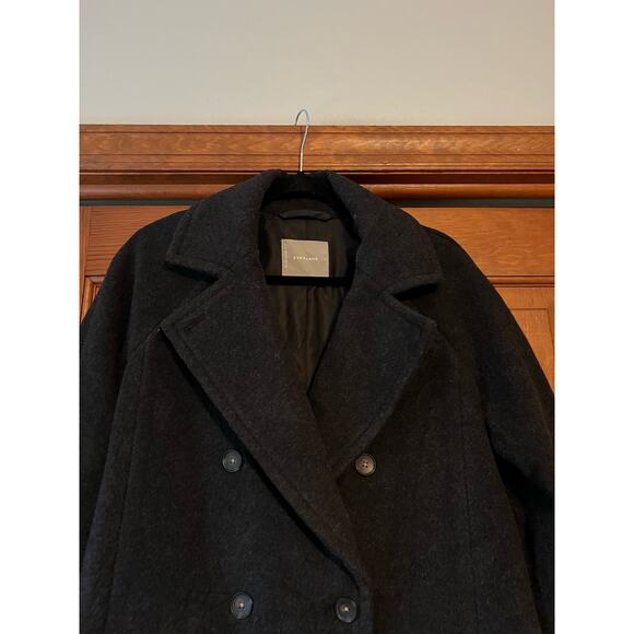 NWOT Everlane Women's The Italian ReWool Long Peacoat Heathered Black Size S - Picture 4 of 16